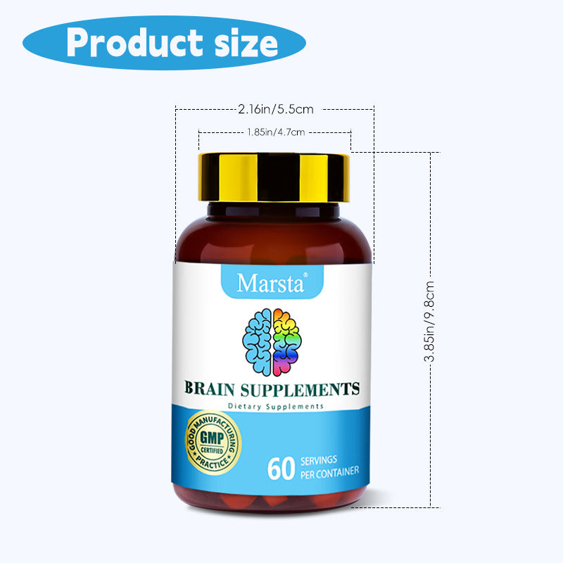 Brain Health Vitamin Capsules for Cognitive Wellness Support