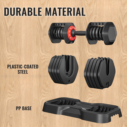 Adjustable 10-in-1 Dumbbell Set with Rotating Handle