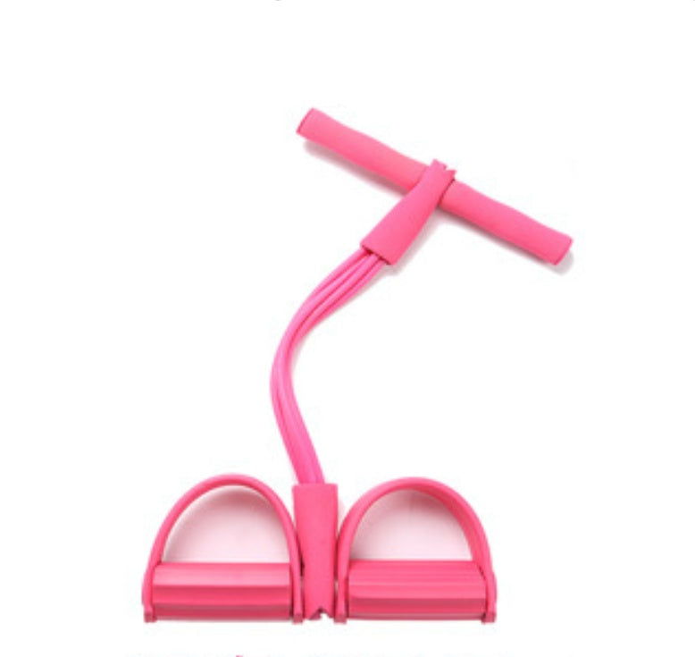 Natural Latex Foot Pedal Resistance Band with Handles