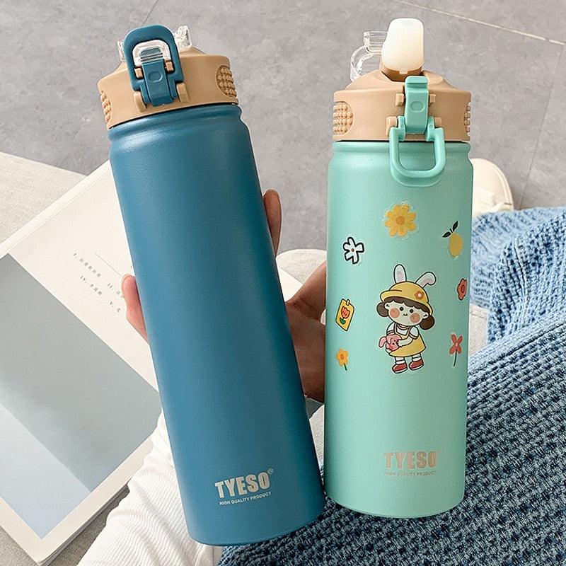 Stainless Steel Thermos Mug with Straw Thermal Insulation