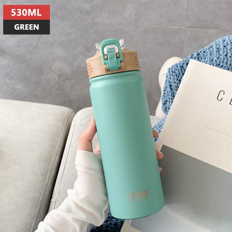 Stainless Steel Thermos Mug with Straw Thermal Insulation