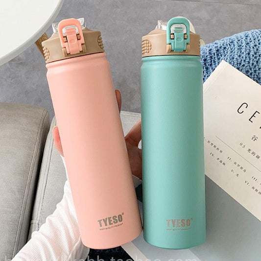 Stainless Steel Thermos Mug with Straw Thermal Insulation