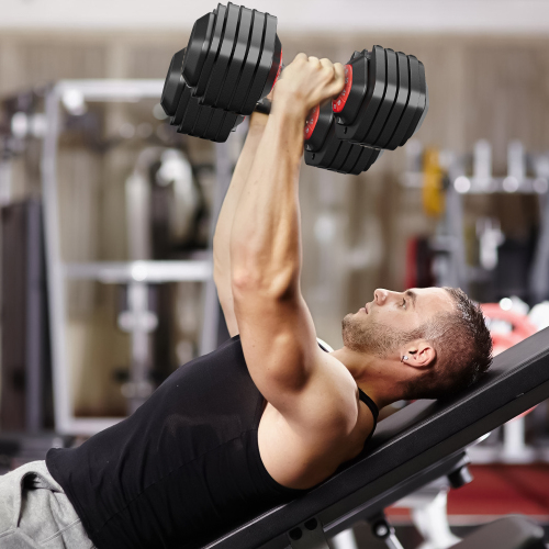 Adjustable 10-in-1 Dumbbell Set with Rotating Handle