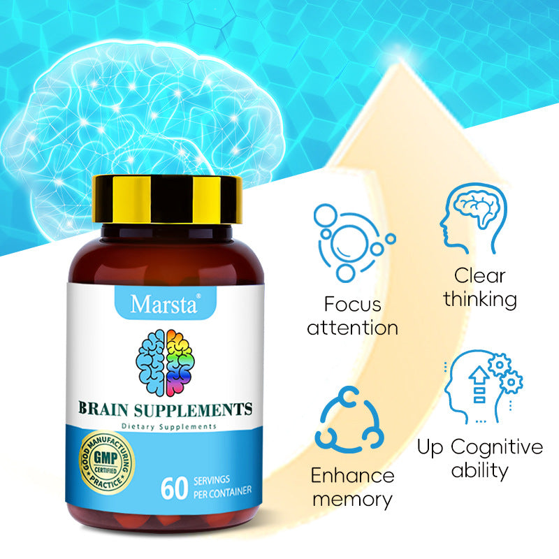 Brain Health Vitamin Capsules for Cognitive Wellness Support