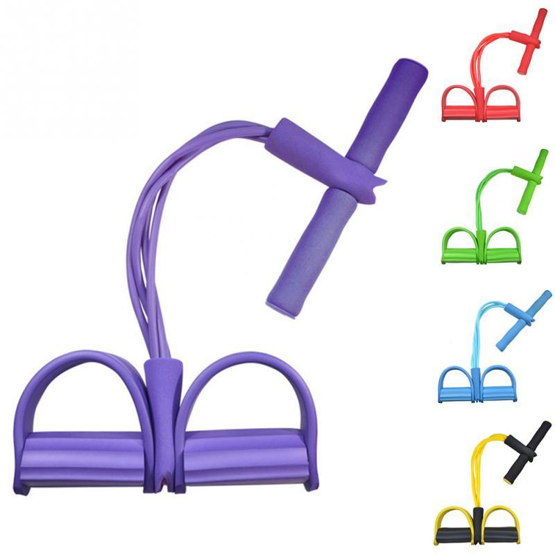 Natural Latex Foot Pedal Resistance Band with Handles