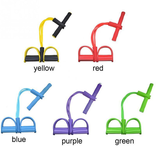 Natural Latex Foot Pedal Resistance Band with Handles