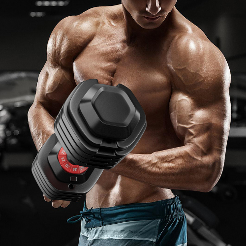 Adjustable 10-in-1 Dumbbell Set with Rotating Handle