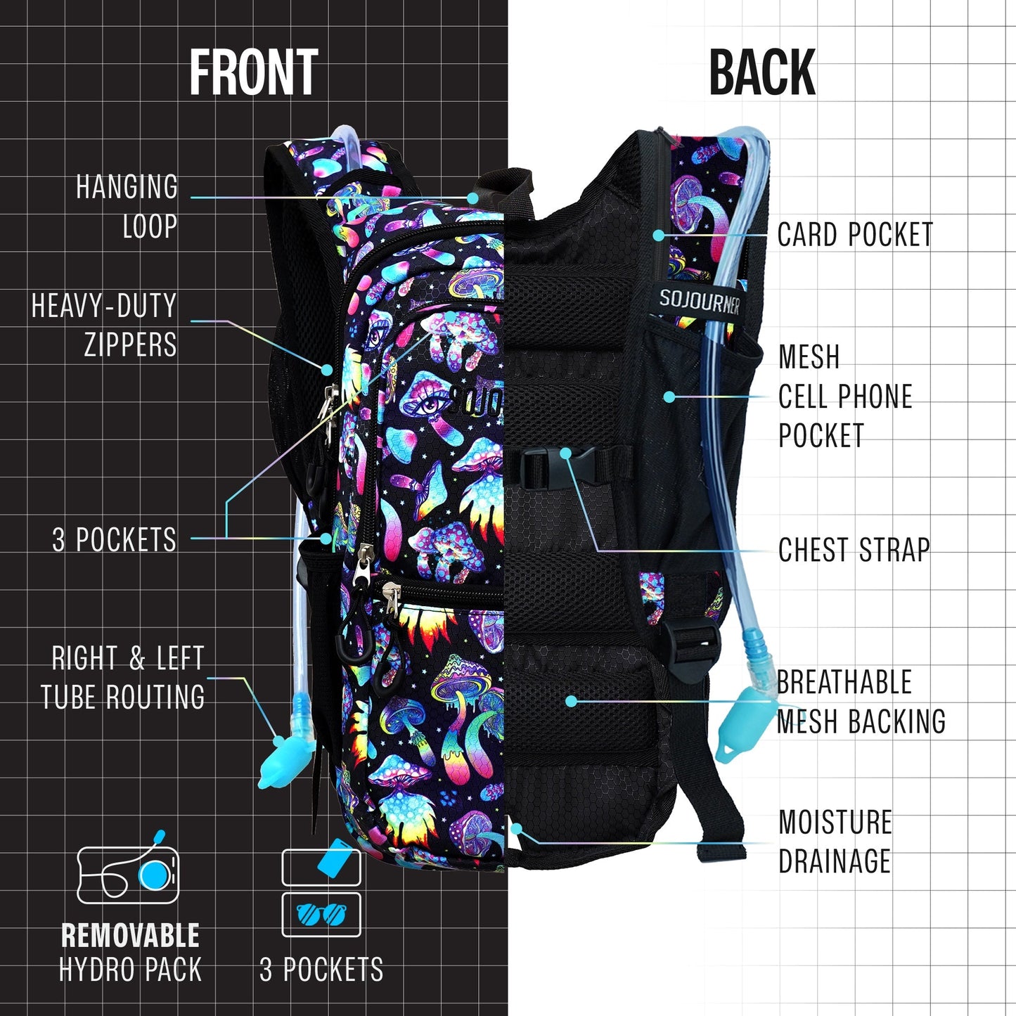 Medium Hydration Pack Backpack for Outdoor Adventures