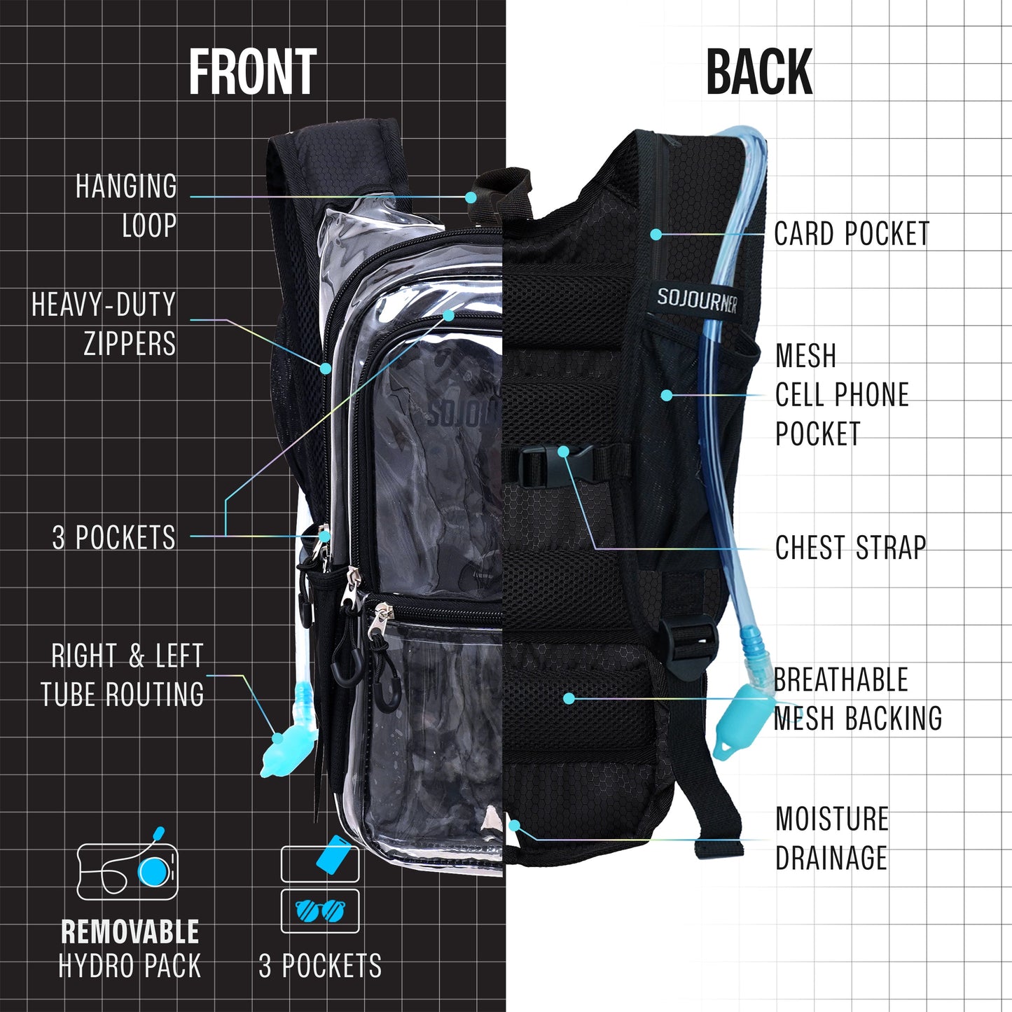 Medium Hydration Pack Backpack for Outdoor Adventures