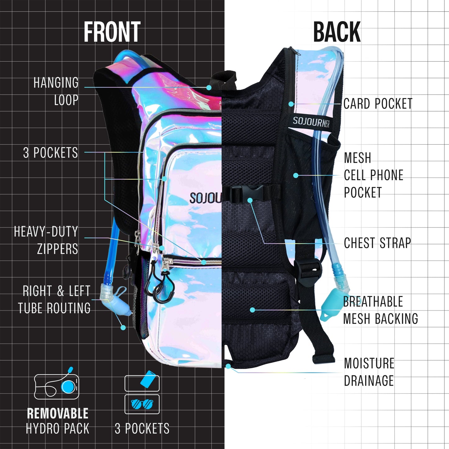 Medium Hydration Pack Backpack for Outdoor Adventures