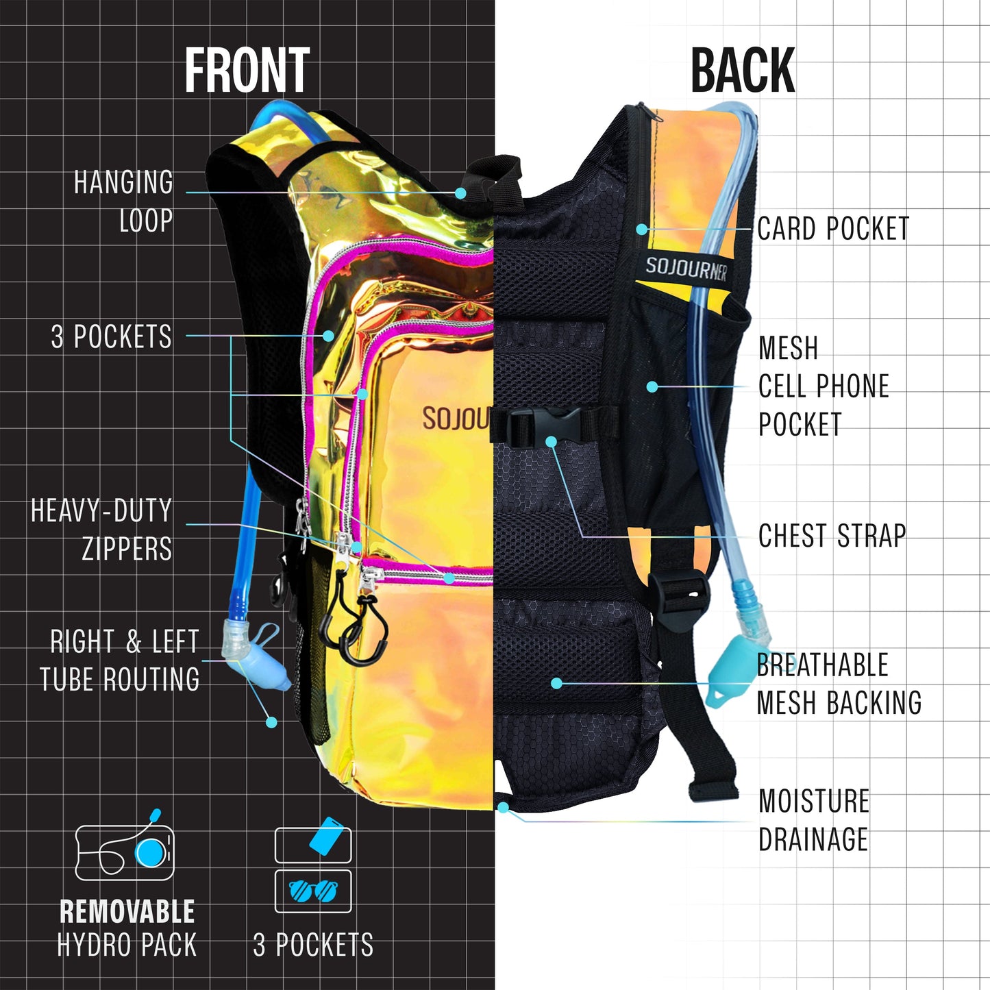 Medium Hydration Pack Backpack for Outdoor Adventures