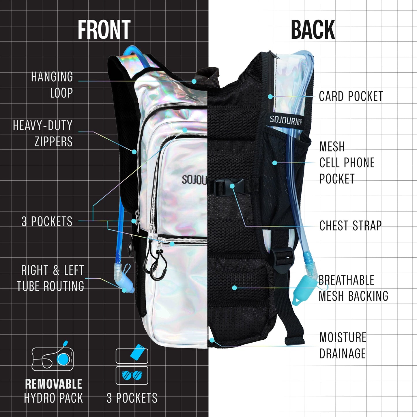 Medium Hydration Pack Backpack for Outdoor Adventures