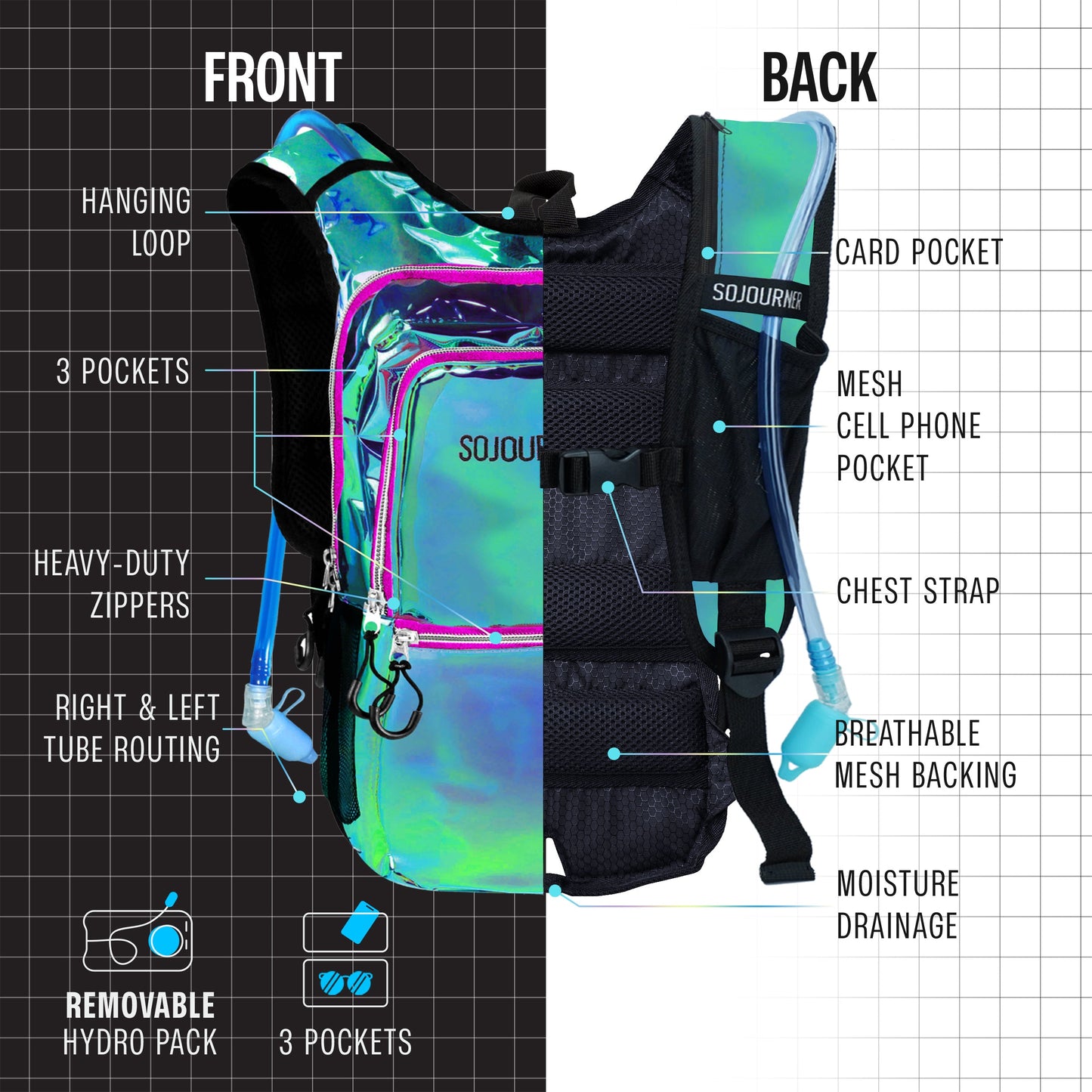 Medium Hydration Pack Backpack for Outdoor Adventures