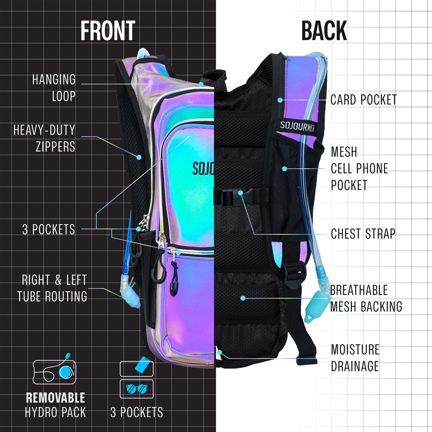 Medium Hydration Pack Backpack for Outdoor Adventures