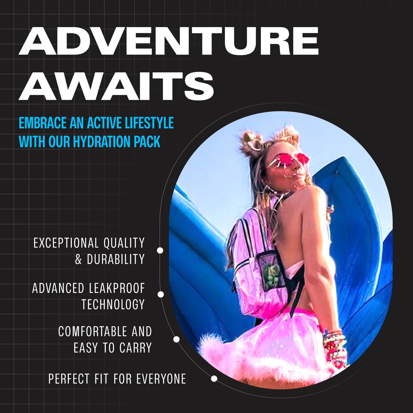 Medium Hydration Pack Backpack for Outdoor Adventures