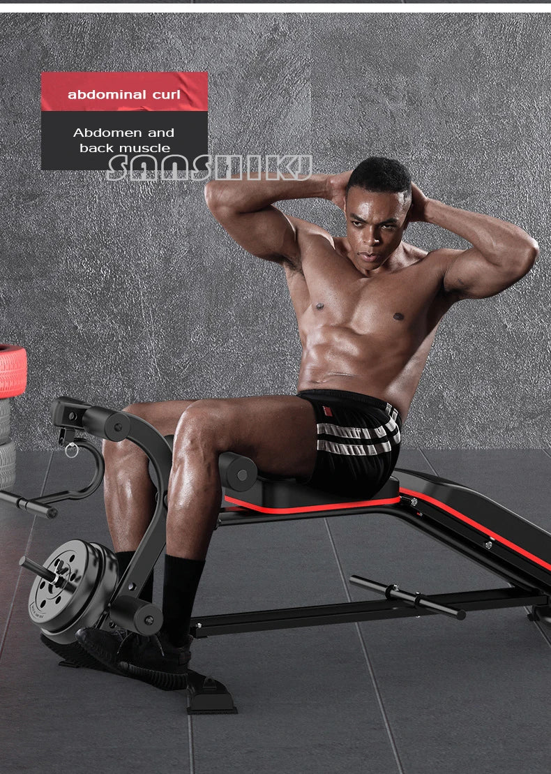 Upgraded Multifunction Weightlifting Bench for Home Strength Training
