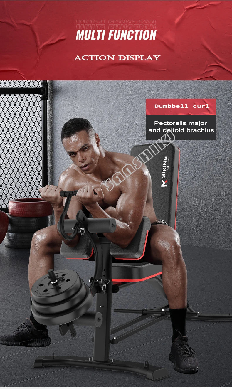Upgraded Multifunction Weightlifting Bench for Home Strength Training