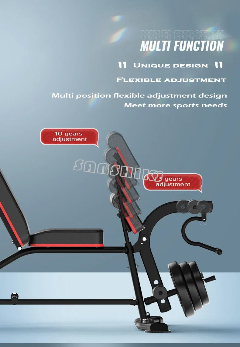 Upgraded Multifunction Weightlifting Bench for Home Strength Training