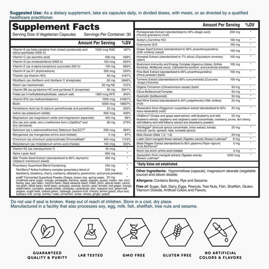 Gold Six Daily Advanced Multivitamin 180 Capsules